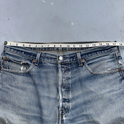 Levis 501 Vintage 90s Mexico Straight Leg Jeans 36x34 Y2K Light Wash Act 35x30