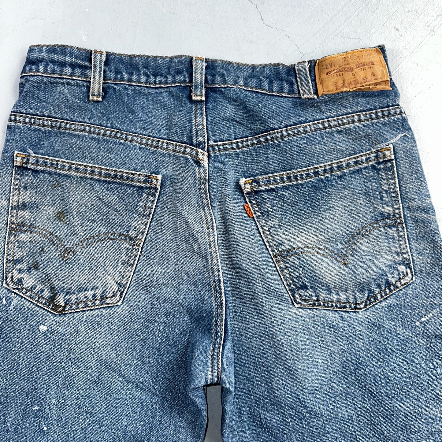 Levis 517 Vintage 80s USA Orange Tab Bootcut Flare Blue Worn Jeans Act 32x25