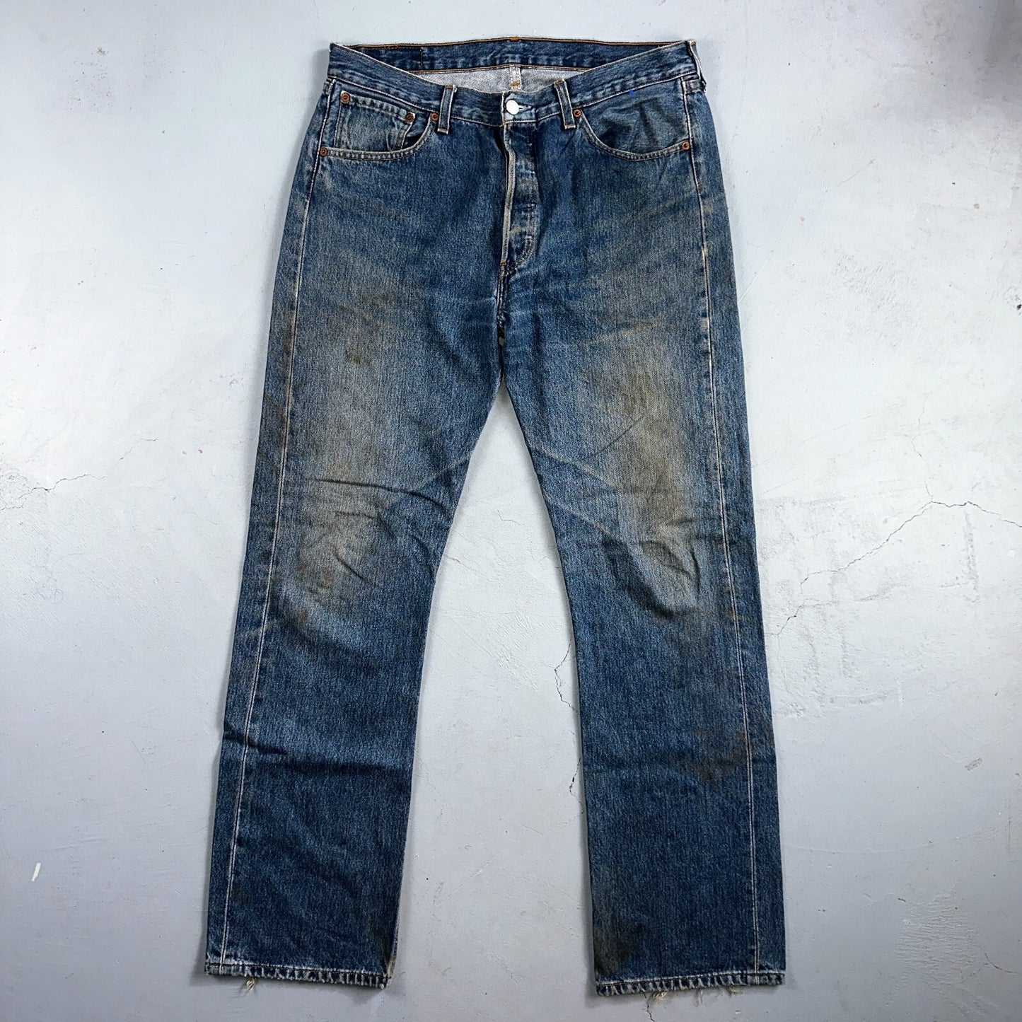 Levis 501 Vintage Y2K XX Straight Leg Jeans Blue Med Wash 34x34 Act 34x33