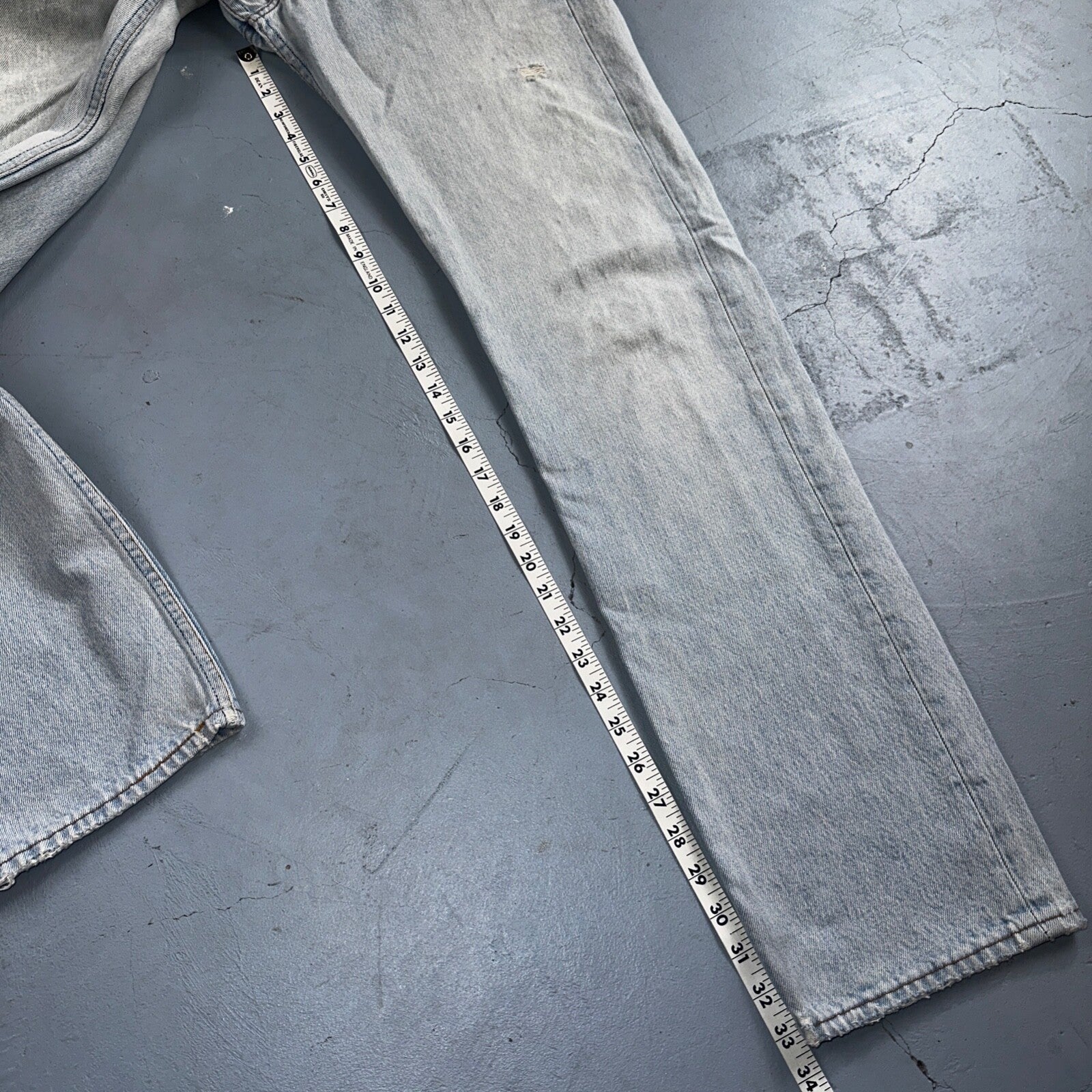 Levis 501 Vintage 90s USA XX Straight Leg Jeans Blue Light Wash 34x38 Act 30x33
