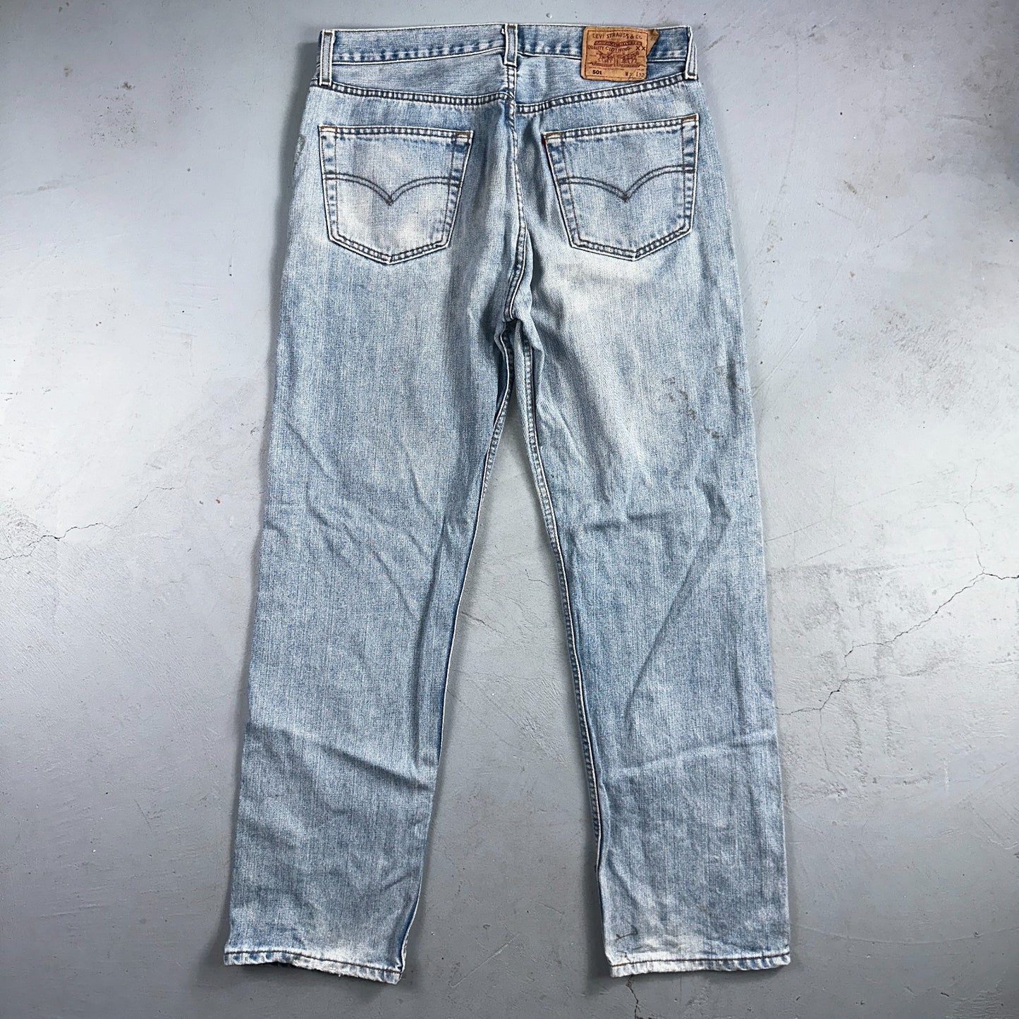 Levis 501 Vintage 90s Poland Straight Leg Jeans Blue Light Wash 36x32 Act 34x31