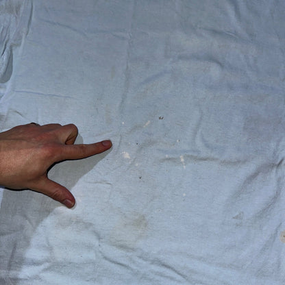 Champion Blue Basic Blank 80s USA Vintage T Shirt Single Stitch Thrashed Cool 2X