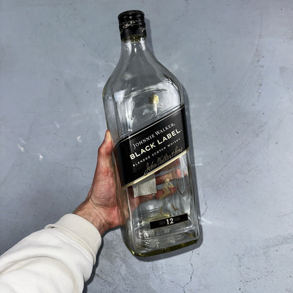 Black Label Johnnie Walker Whiskey 1.75L Empty Bottle Collectors Rare Vtg