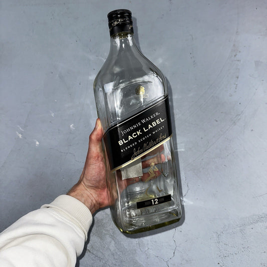 Black Label Johnnie Walker Whiskey 1.75L Empty Bottle Collectors Rare Vtg