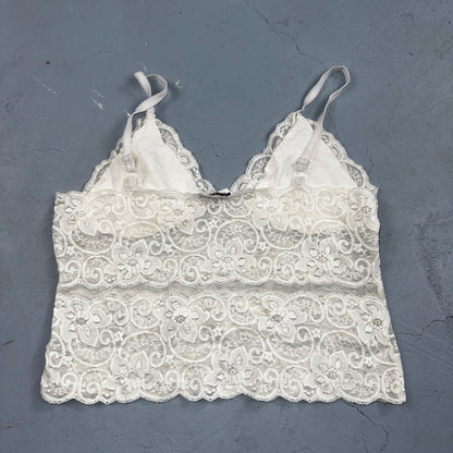 VTG 1970s AA Lingerie Slip Dress Sleepwear Full Sweep Nightgown Lace Hearts