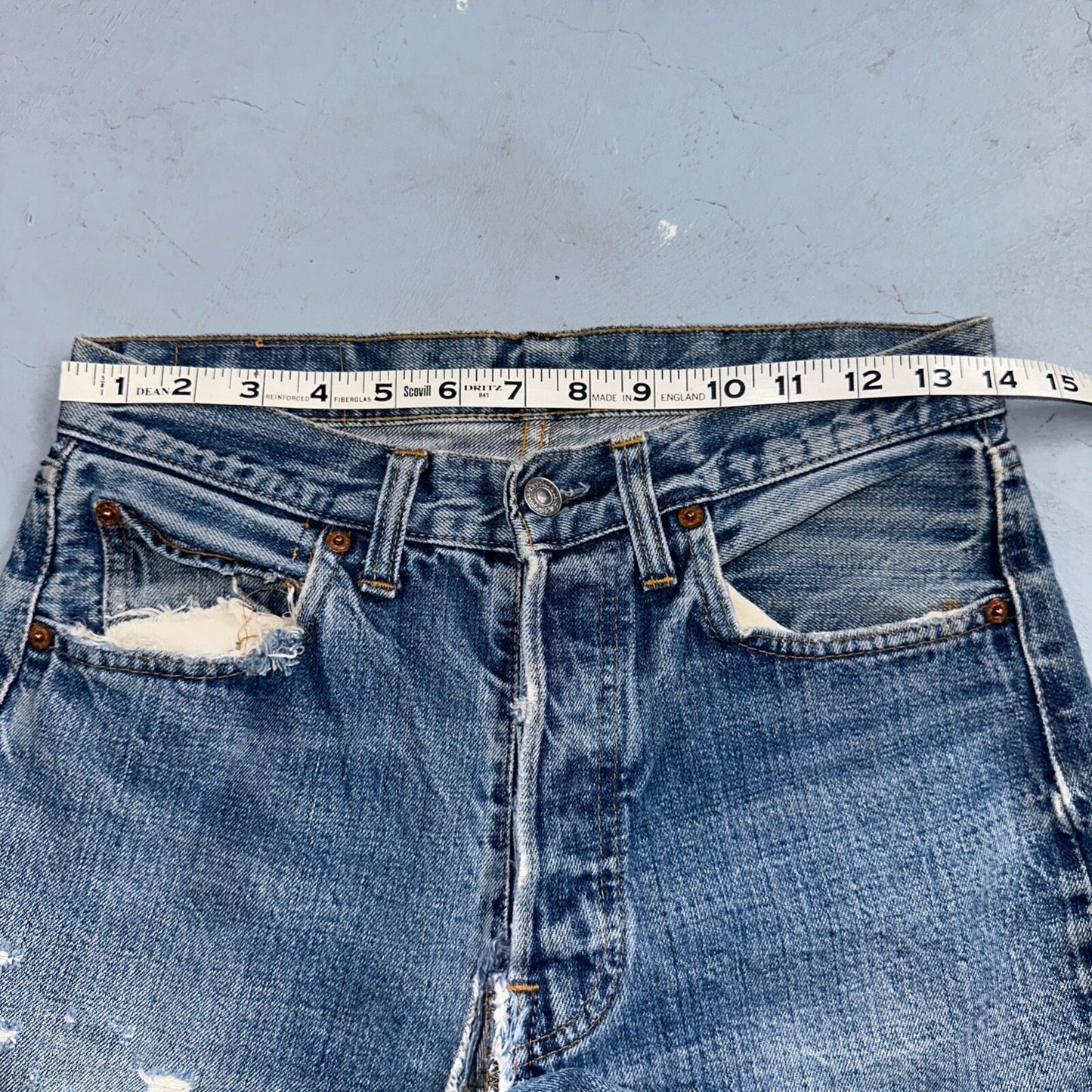 Levis 501 VTG 70s SS Redline Selvedge Jeans XX Thrashed 30x34 Act 28x29