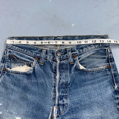 Levis 501 VTG 70s SS Redline Selvedge Jeans XX Thrashed 30x34 Act 28x29
