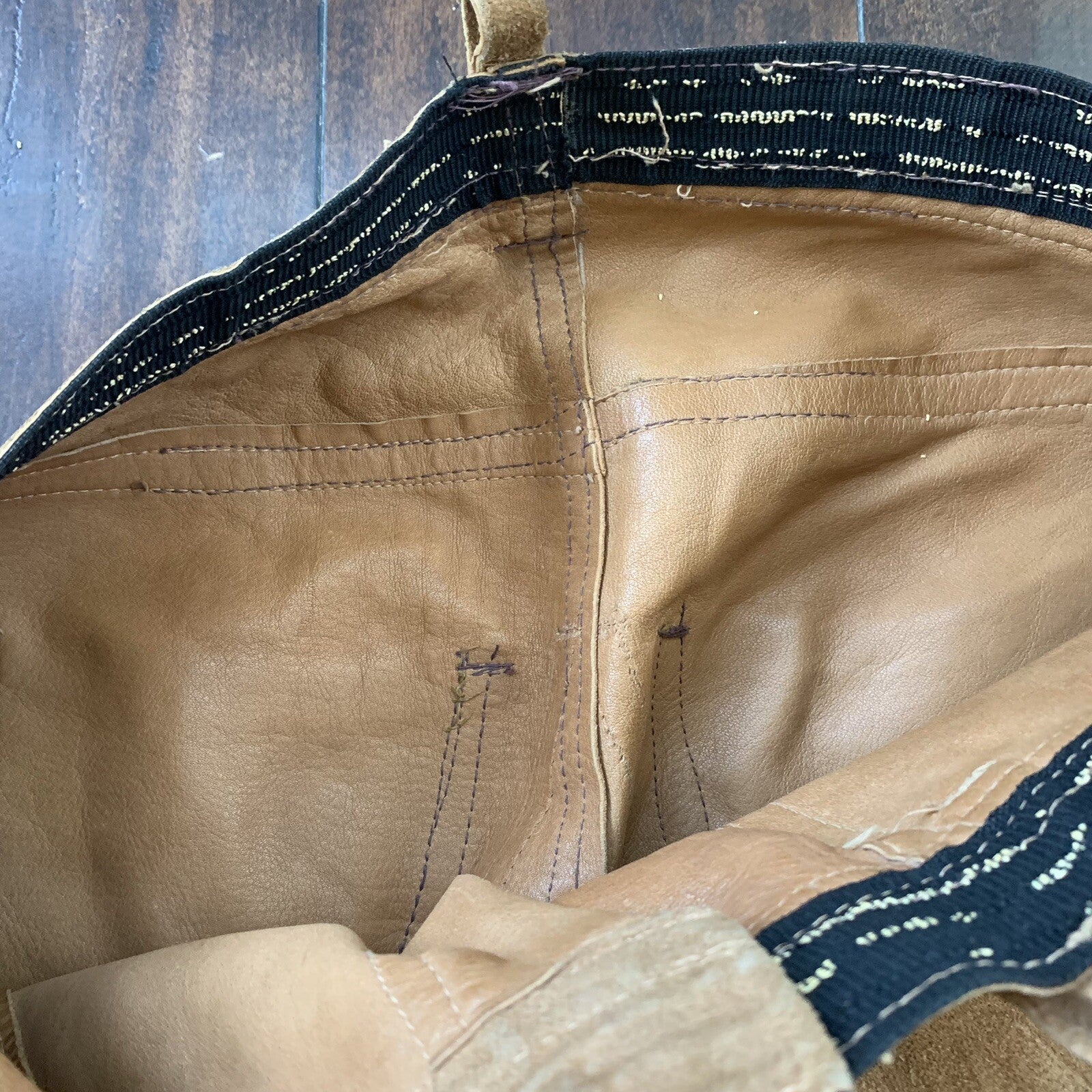 Vintage 1970s Tan Leather Suede Pants 30x31 70s California Cowboy Bell Bottoms