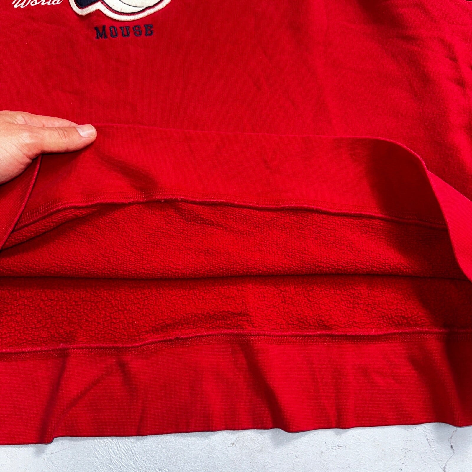 Disney Mickey Mouse VTG Sweatshirt Size XL Red Crewneck Disneyland USA 90s