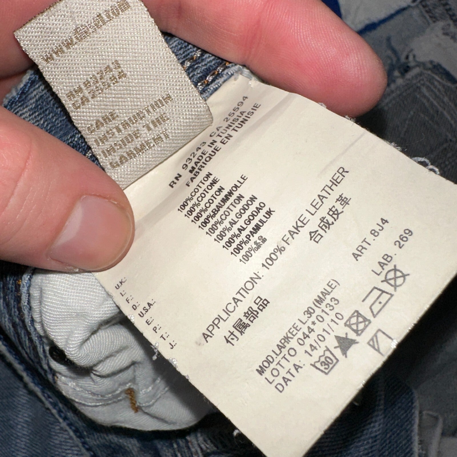 Diesel Larkee Bootcut Stretch Jeans Mens 36x30 Blue Straight 008M2 Whisker Italy