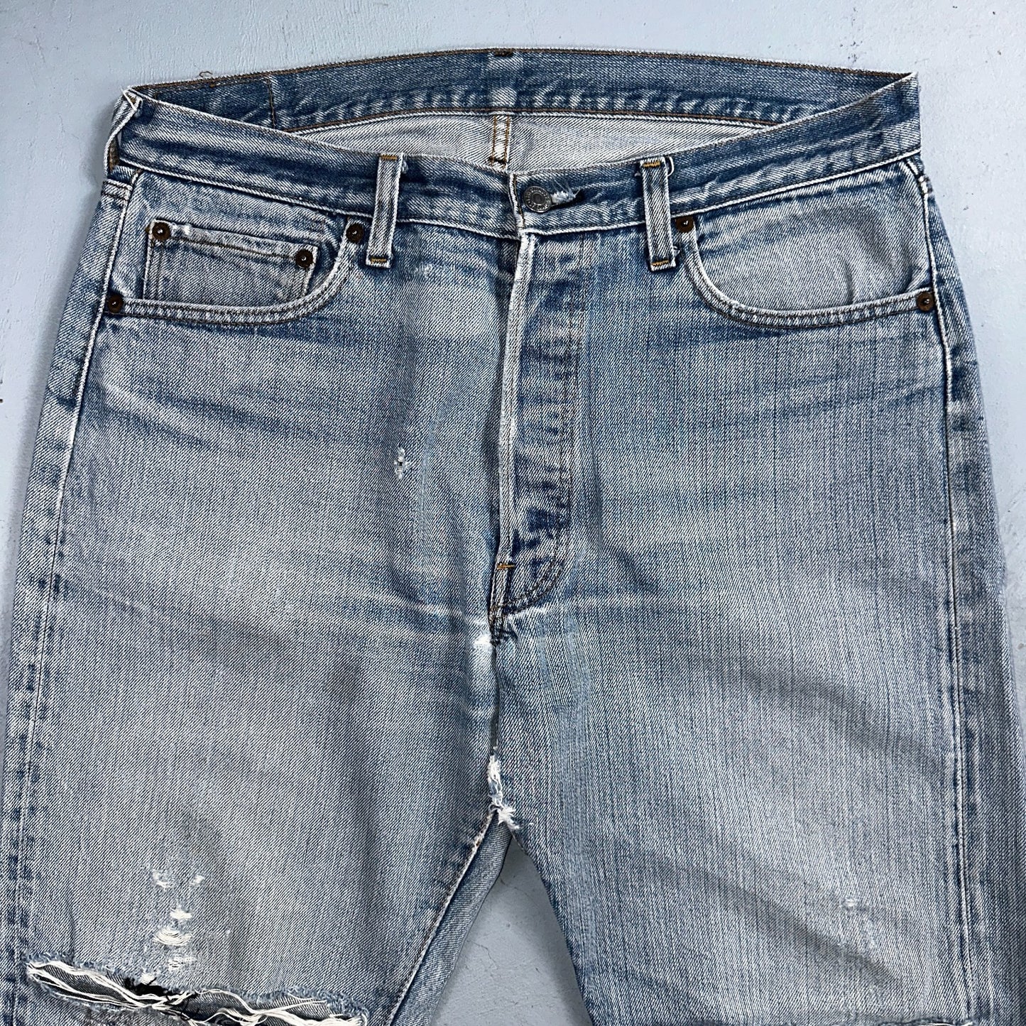 Levis 501 Vintage 80s Redline Selvedge USA XX Jeans Light Wash 36x36 Act 34x30
