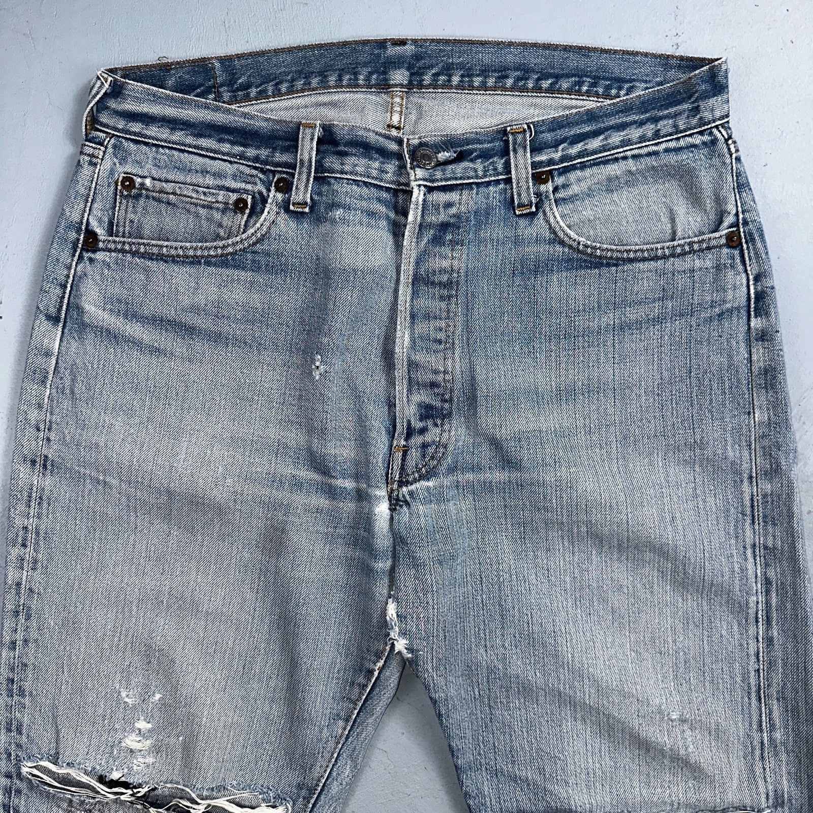 Levis 501 Vintage 80s Redline Selvedge USA XX Jeans Light Wash 36x36 Act 34x30