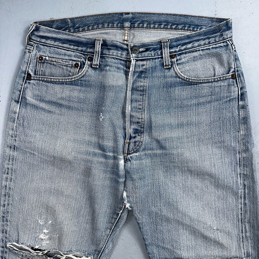 Levis 501 Vintage 80s Redline Selvedge USA XX Jeans Light Wash 36x36 Act 34x30
