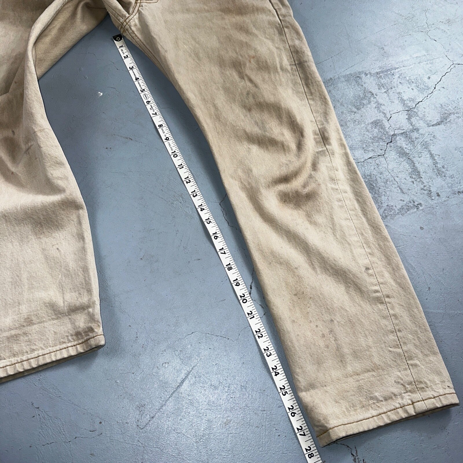 Levis 501 Vintage Y2K Mexico XX Straight Leg Jeans Beige Wash 32x32 Ac 31x28