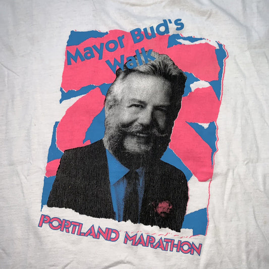 Nike Vintage T Shirt Mens L Mayors Bud Portland OREGON Running Gray Tag 90s 80s