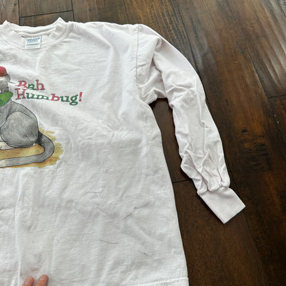 Christmas Cat Funny Vintage T Shirt Angry Peaved Not Happy Love Long Sleeve