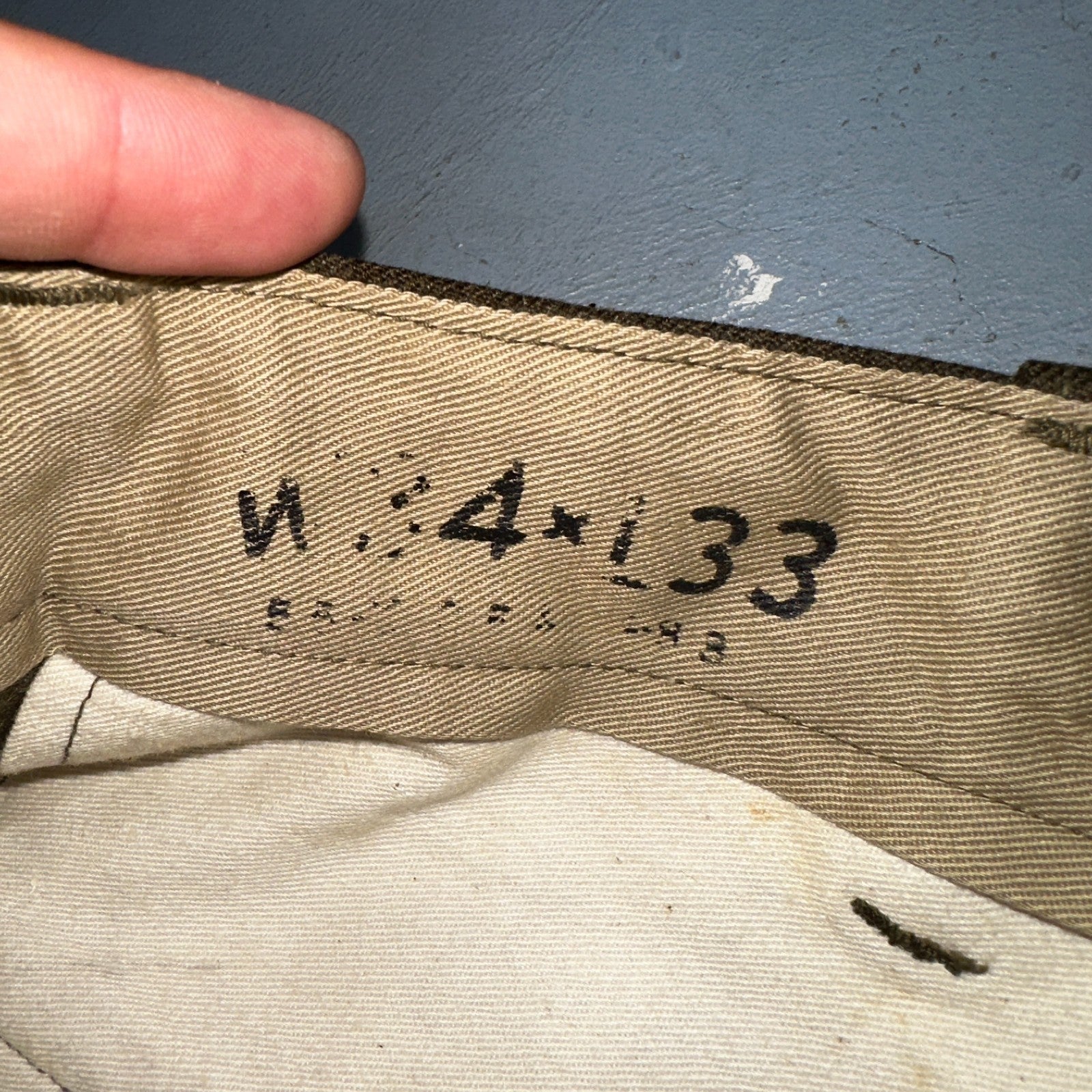 Vintage 40s US Army WWII Field Wool Trousers Pants Mens 34x33 OD-33 Military