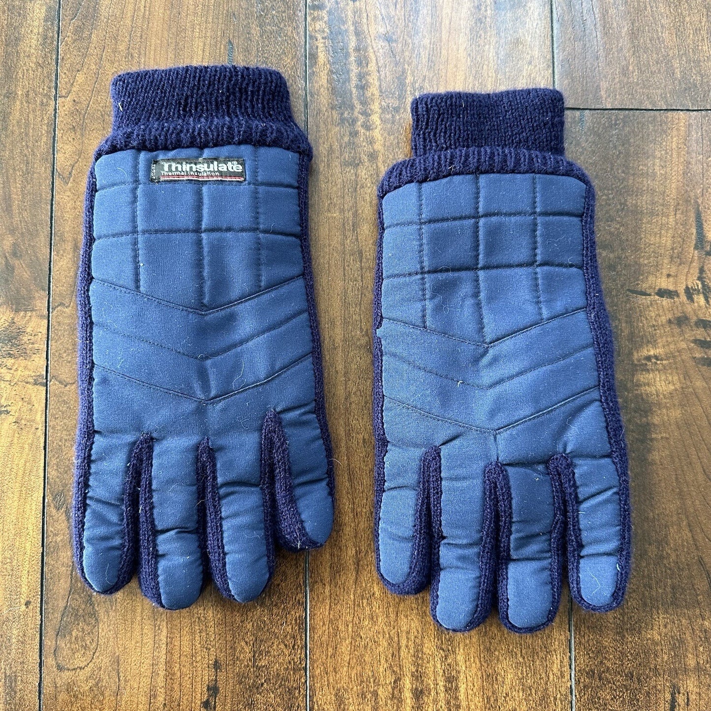 Vtg 80s 90s Thinsulate Winter Ski Skiing Snowmobile Snow Blue GLOVES