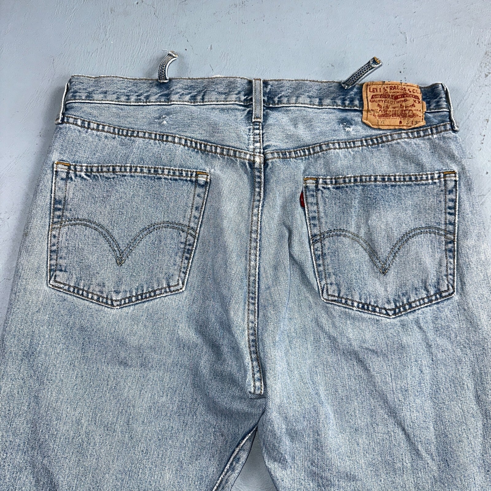 Levis 501 Vintage Y2K XX Straight Leg Jeans 90s Blue Light Wash 38x32 Act 37x30