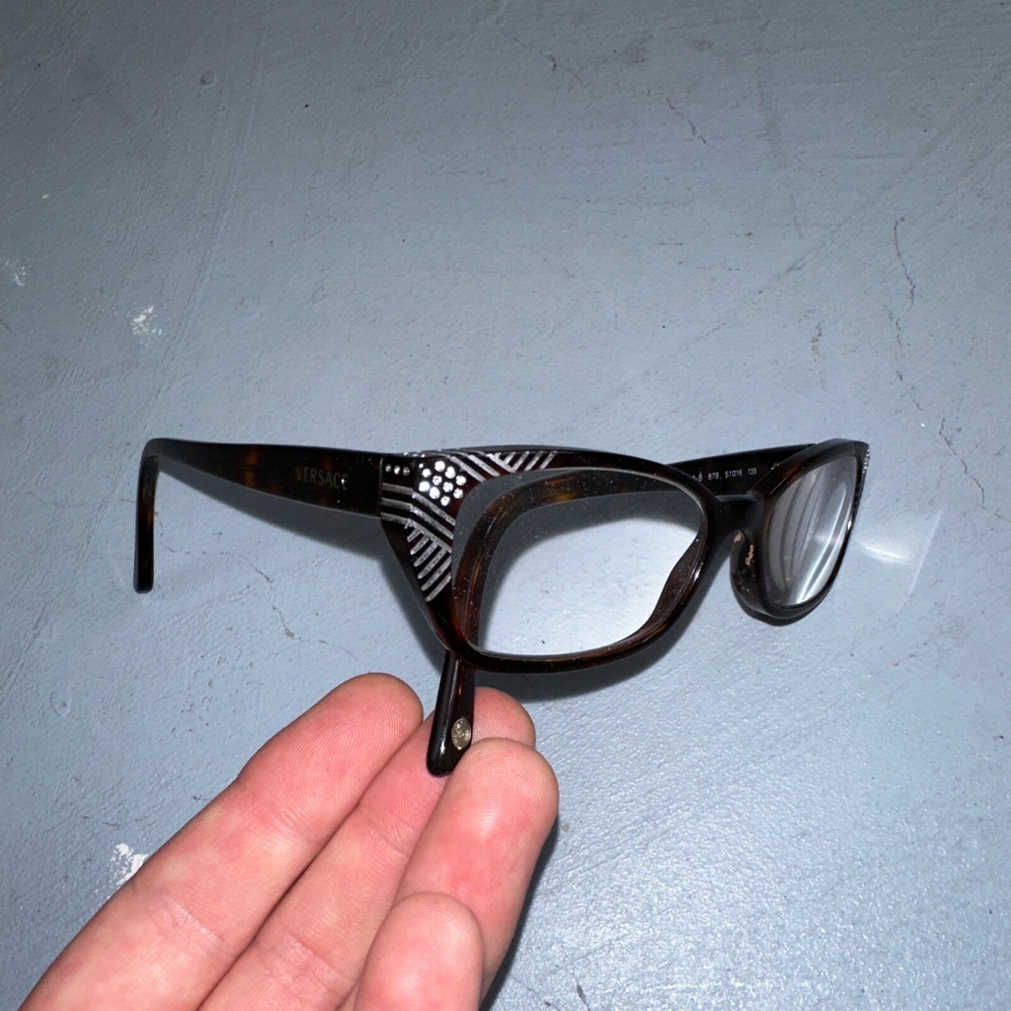 Versace MOD. 3150-B GB1 Square Brown Crystals Eyeglasses Optical Frame 51*16*135