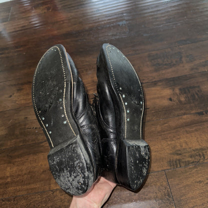 VTG Military Black Lace Up Work Boots 1950s 50s 60s Post WWII Size 8 ? High