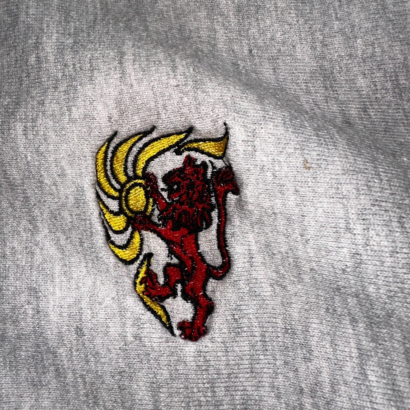 VTG 80s Champion Reverse Weave Crewneck Sweatshirt Gray USA XL Lion Sun Motif