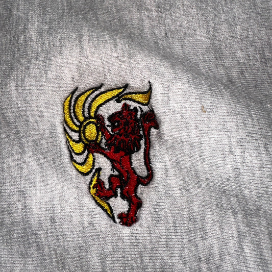 VTG 80s Champion Reverse Weave Crewneck Sweatshirt Gray USA XL Lion Sun Motif