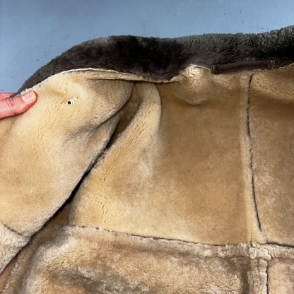 VTG Mens Coat Suede 60s Western Ranch Trucker Jacket Fur Sherpa 44 Brown 1960s