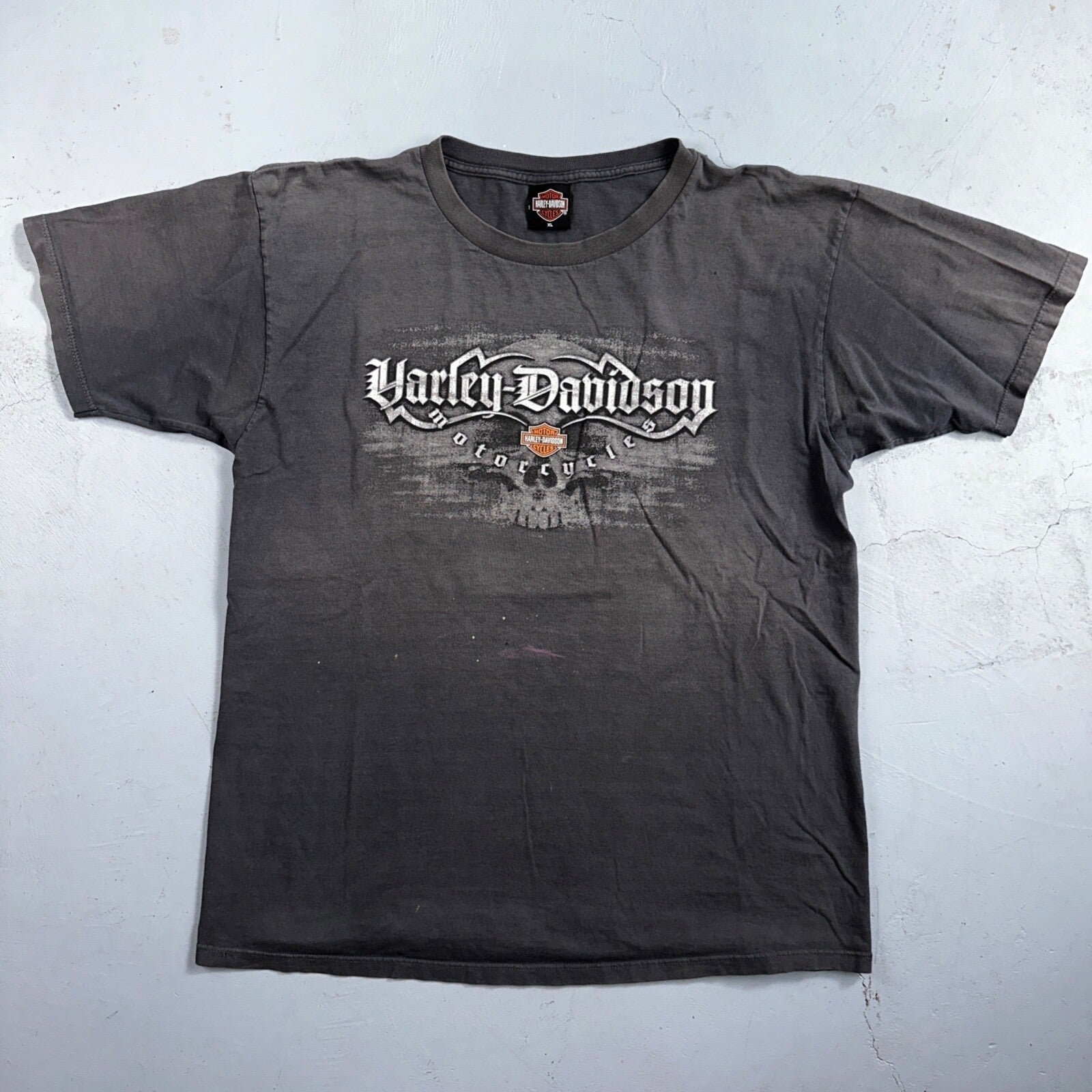 Harley Davidson Eugene Oregon VTG T Shirt Doyles Grunge Faded Black Y2K USA