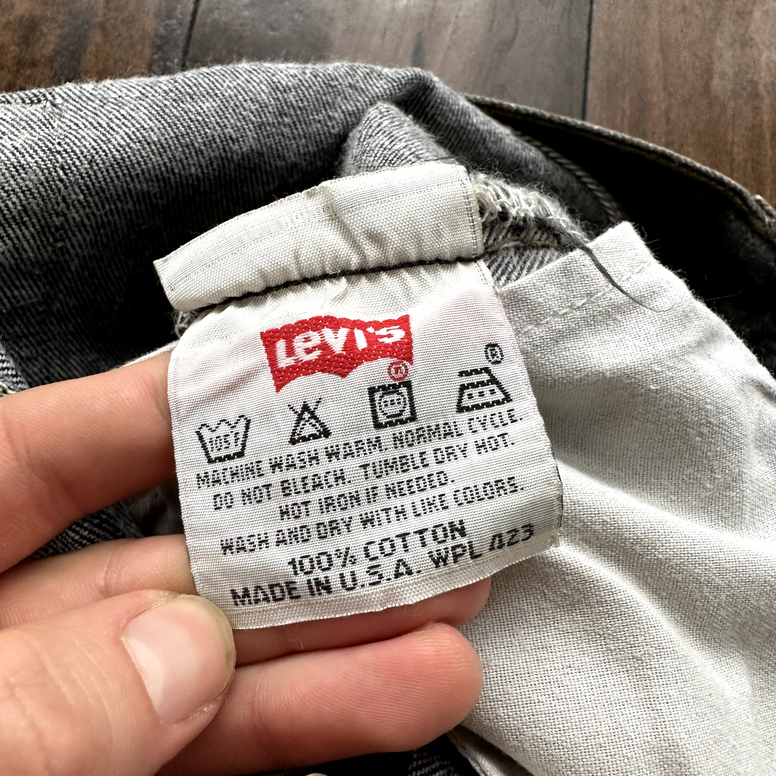 Vintage Levis 501 Button Fly 90s Tag Jeans Black Gray 80s 38x34 Act 35x32