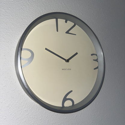 West Elm Modern 12 Inch Wall Clock Display Hotel Office Minimalist MCM Vtg DWR