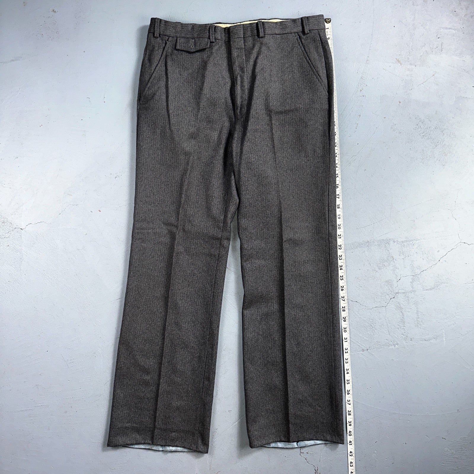 VTG Mens 2 PC Suit 41 Jacket Coat Pants Gray Rockabilly 80s Egon Von Furstenberg