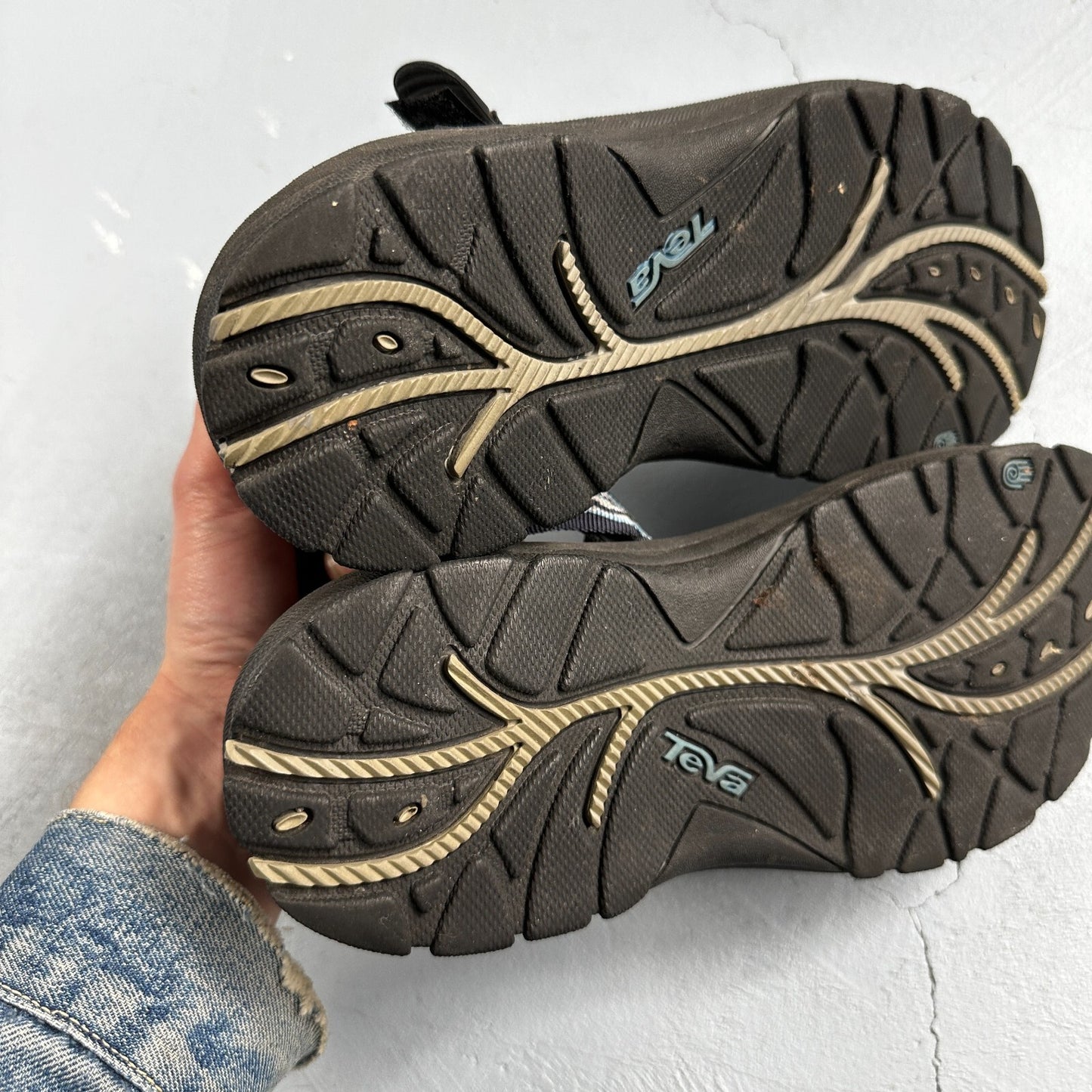 Teva Original Men’s Hiking Water Sandals 6404 White Stripes - Size 9 VTG