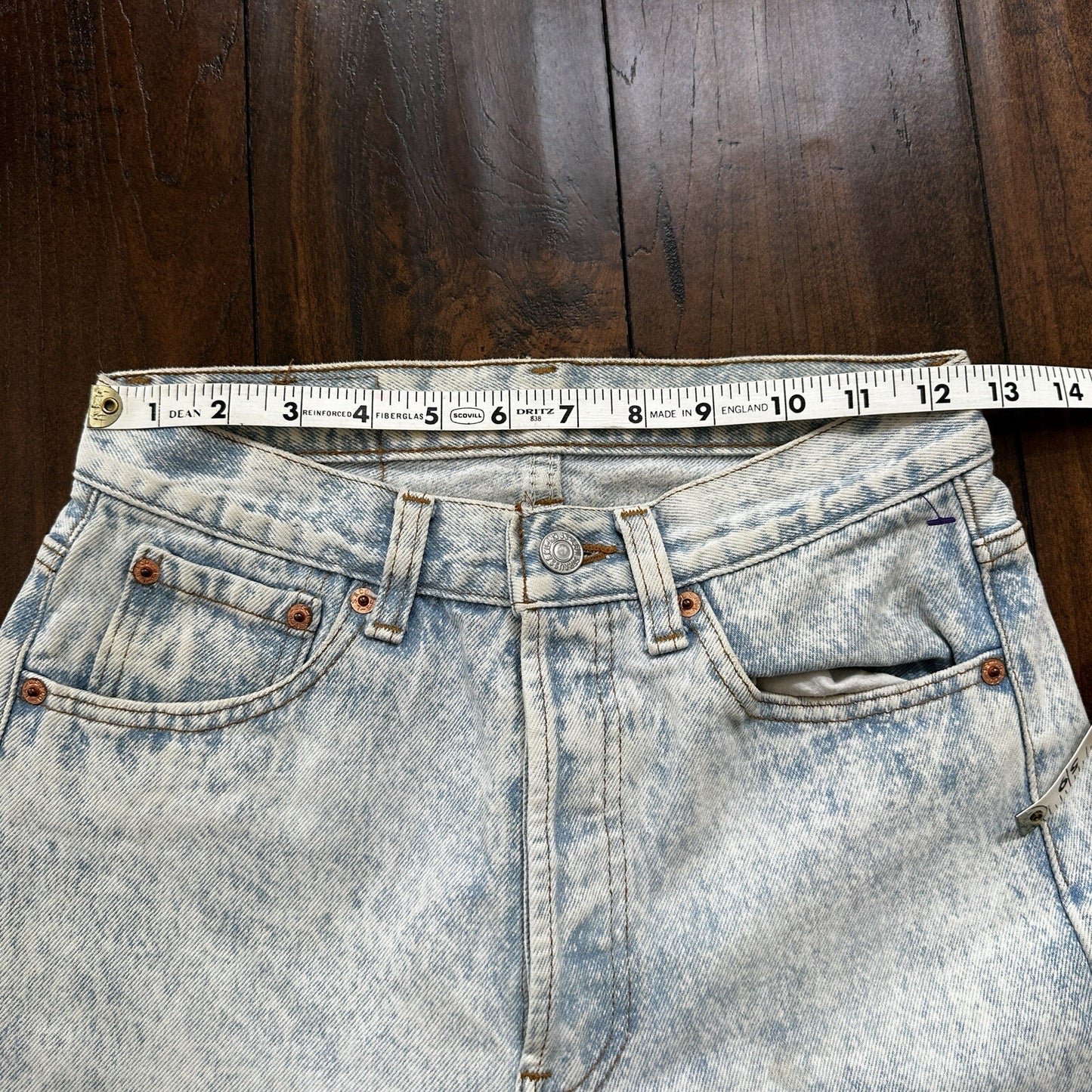 VTG 90s Levis 501 Button Fly 27x32 USA Tag Jeans Straight Wash Light X Act 25x30