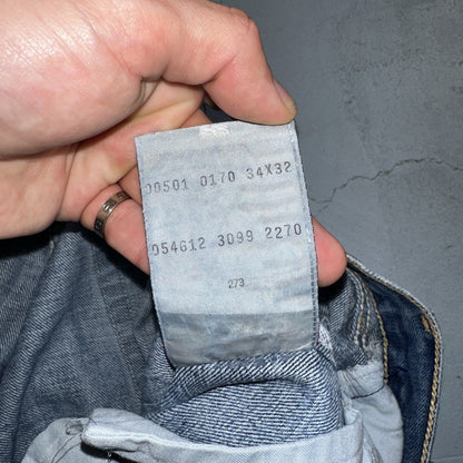 Levis 501 Vintage 90s Y2K XX Straight Leg Jeans Blue Med Wash 34x32 Act 33x31