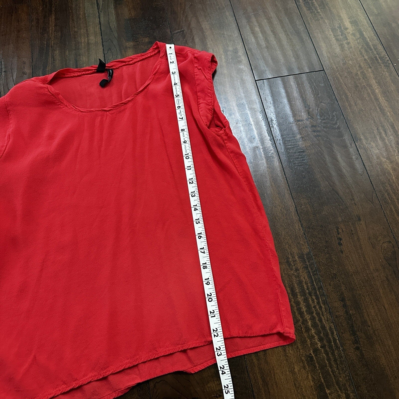 Mango MNG Shirt Womens Small Red Coral Sleeveless Simple T