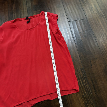 Mango MNG Shirt Womens Small Red Coral Sleeveless Simple T