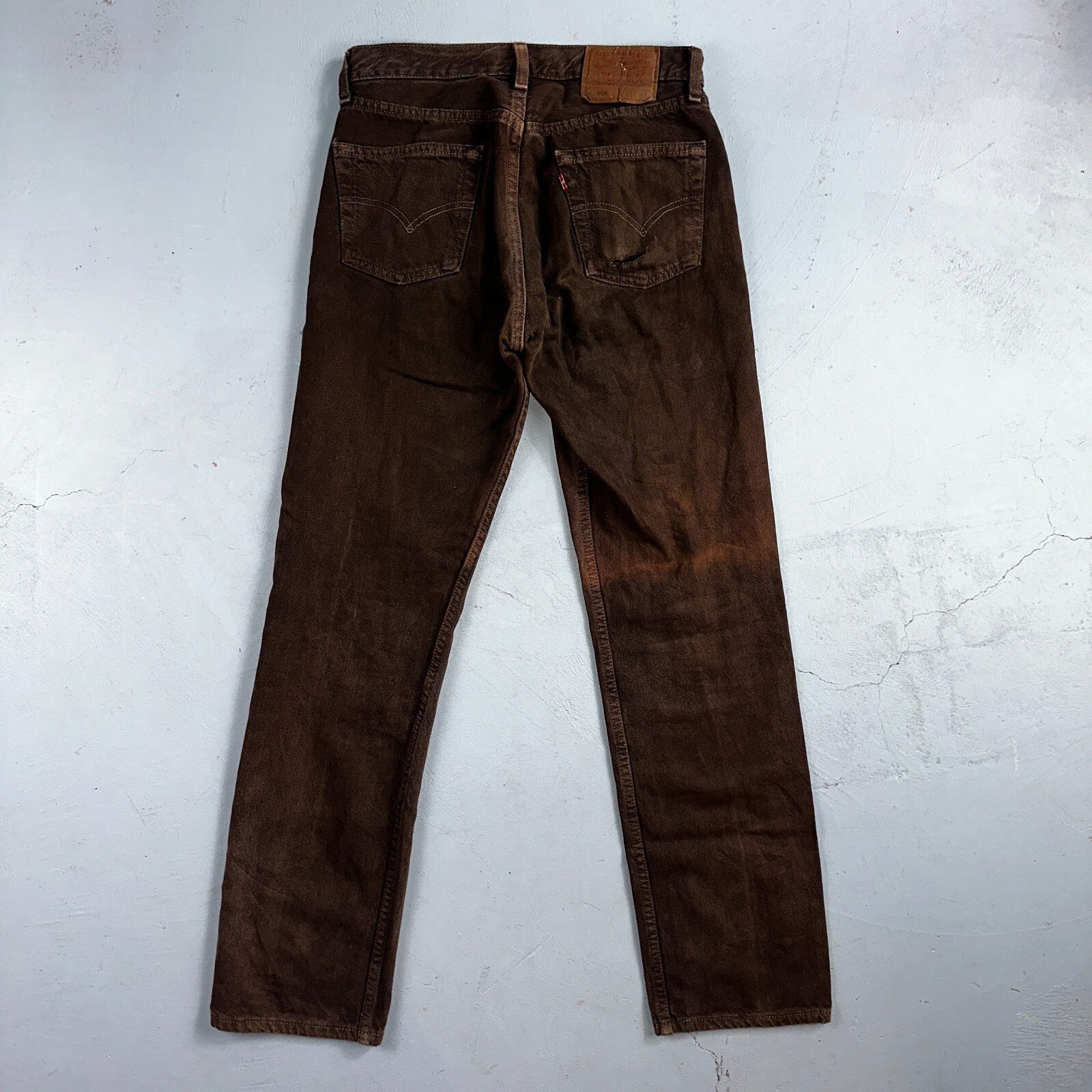 Levis 501 Vintage 90s USA XX Straight Leg Jeans Brown Dark Wash 29x32 Act 29x31