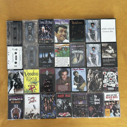 Lot Of 26 Random Cassette Tape Lot Music Lover Rock Metal Grunge Beach Boys Cool