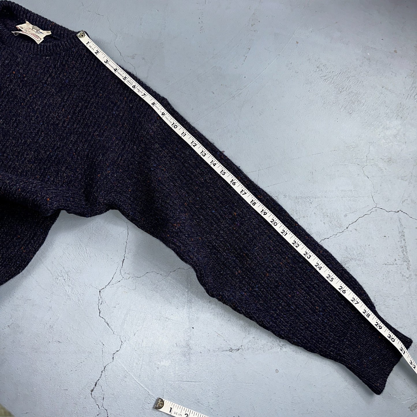 Vintage 70s Lord Jeff Hebrides Tweeds Pullover Sweater Large Purple 1970s Wool