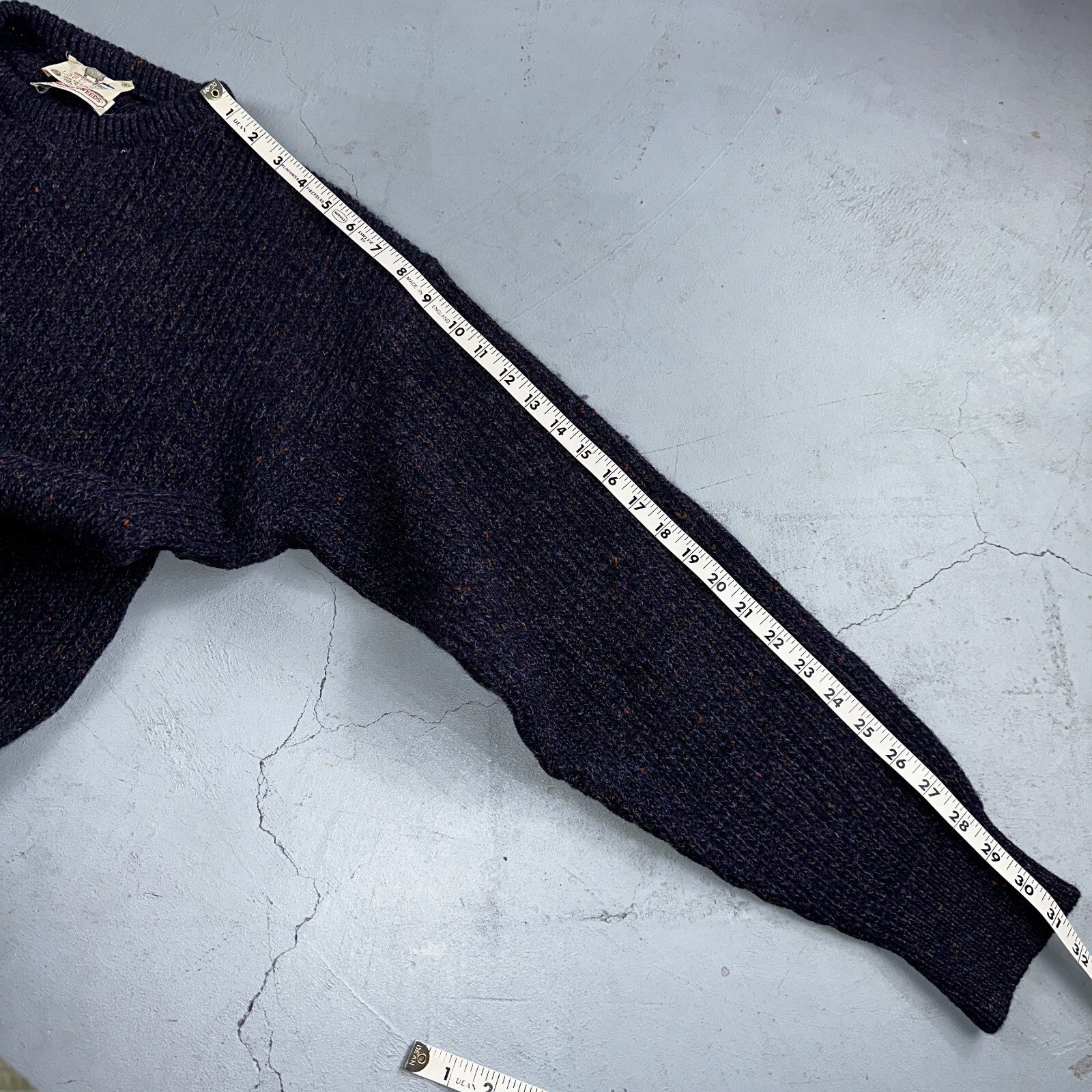 Vintage 70s Lord Jeff Hebrides Tweeds Pullover Sweater Large Purple 1970s Wool