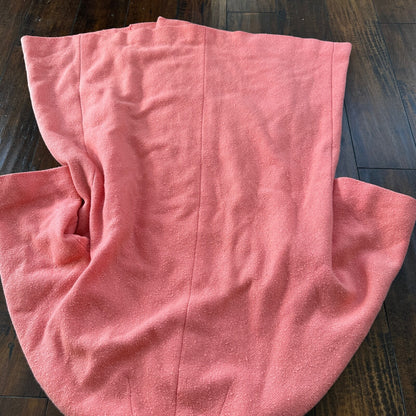 VTG 70s Overcoat Coat Pink Wool Union Made Pom Pom Northfield Rockabilly 1970s