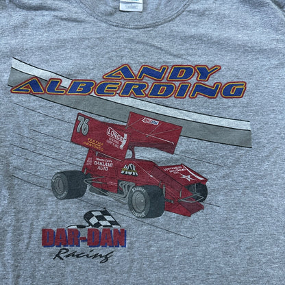 Andy Alberding Racing Nascar VTG T Shirt Y2K Grey Large Oakland Auto Promo Cool
