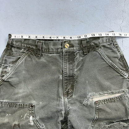 Carhartt VTG Double Knee Carpenter Pants USA B01 B136 MOS Green 31x30 Act 30x28