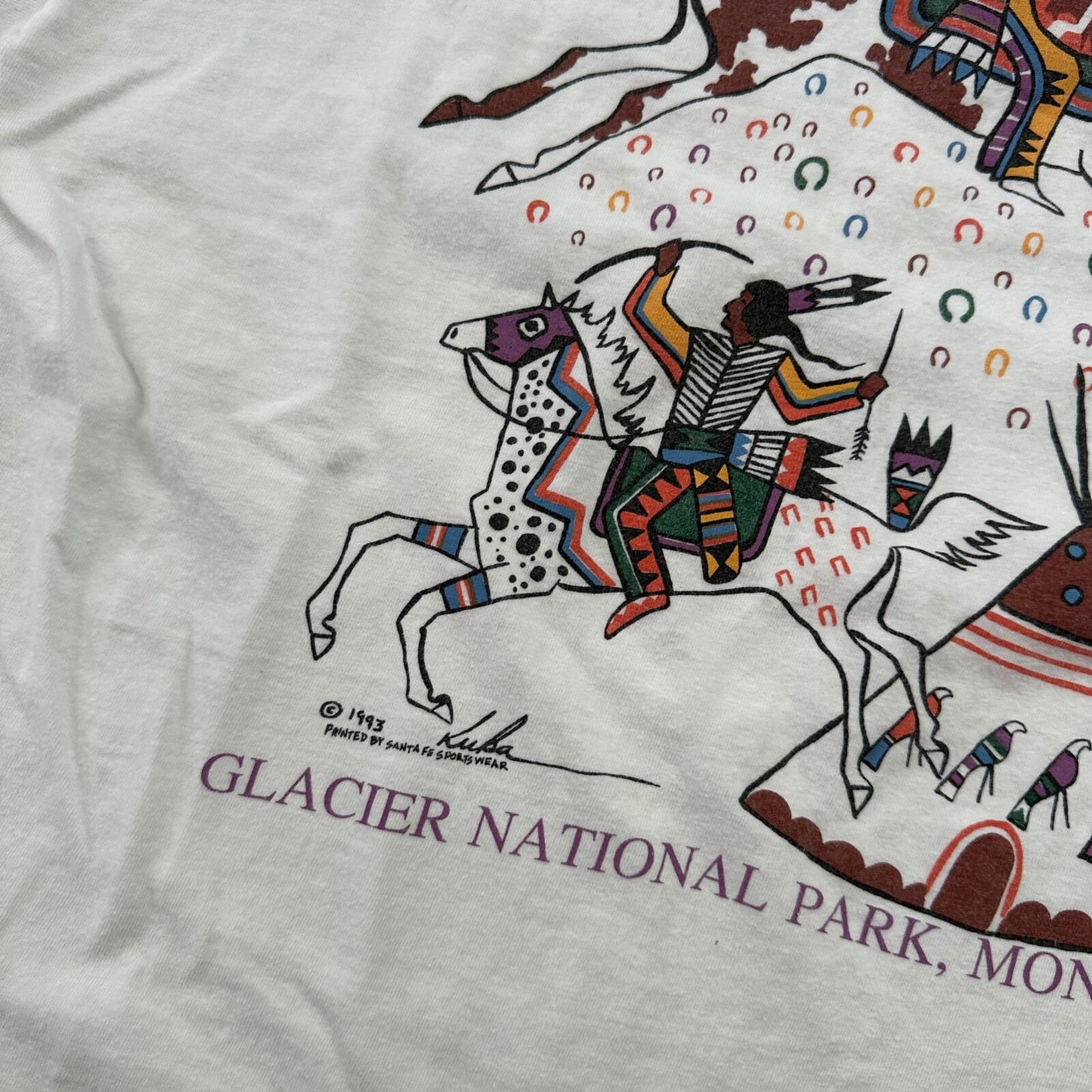 Glacier National Park Montana Hanes XL VTG T Shirt Indian Tribe Native American