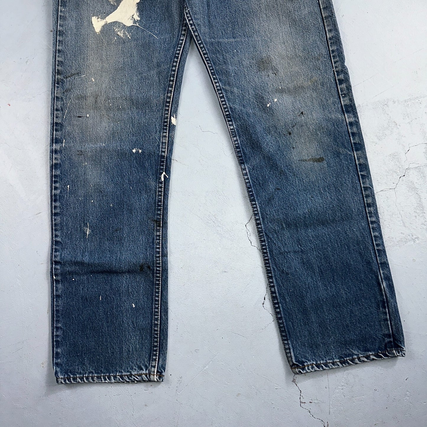 Levis 501 Vintage 80s USA XX Straight Leg Jeans Blue 20502 Paint 34x32 Act 32x30