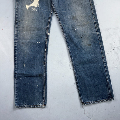 Levis 501 Vintage 80s USA XX Straight Leg Jeans Blue 20502 Paint 34x32 Act 32x30