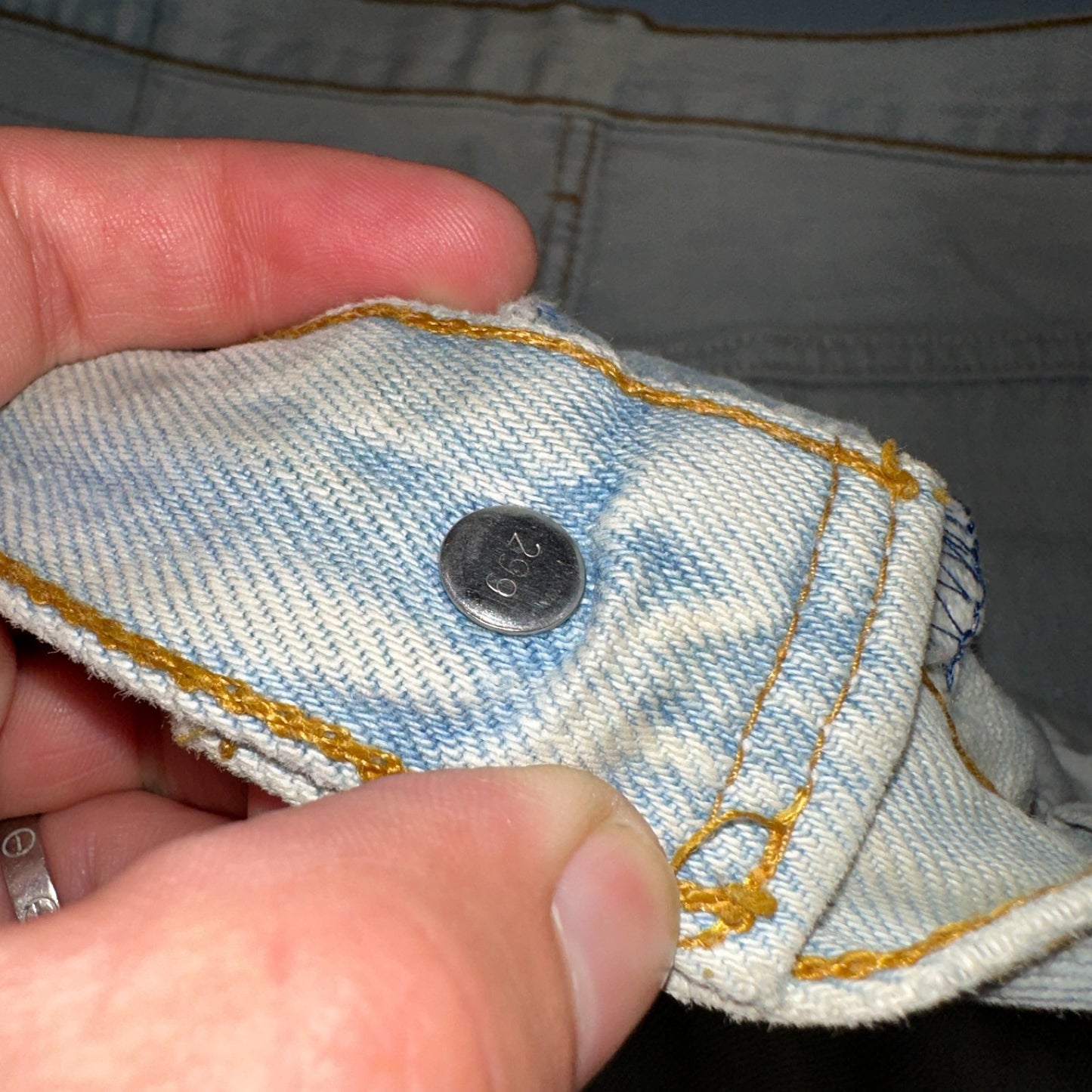 Levis 501 Vintage 90s UK Straight Leg Jeans Blue Light Wash 38x36 Act 37x30