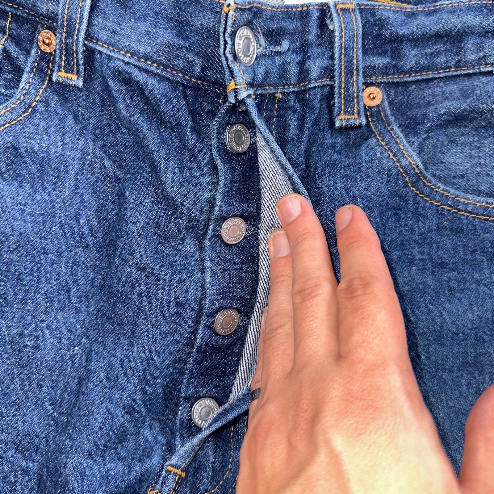 Levis 501 Vintage Y2K 90s XX Straight Leg Jeans Blue Med Wash 34x31 Act 32x27