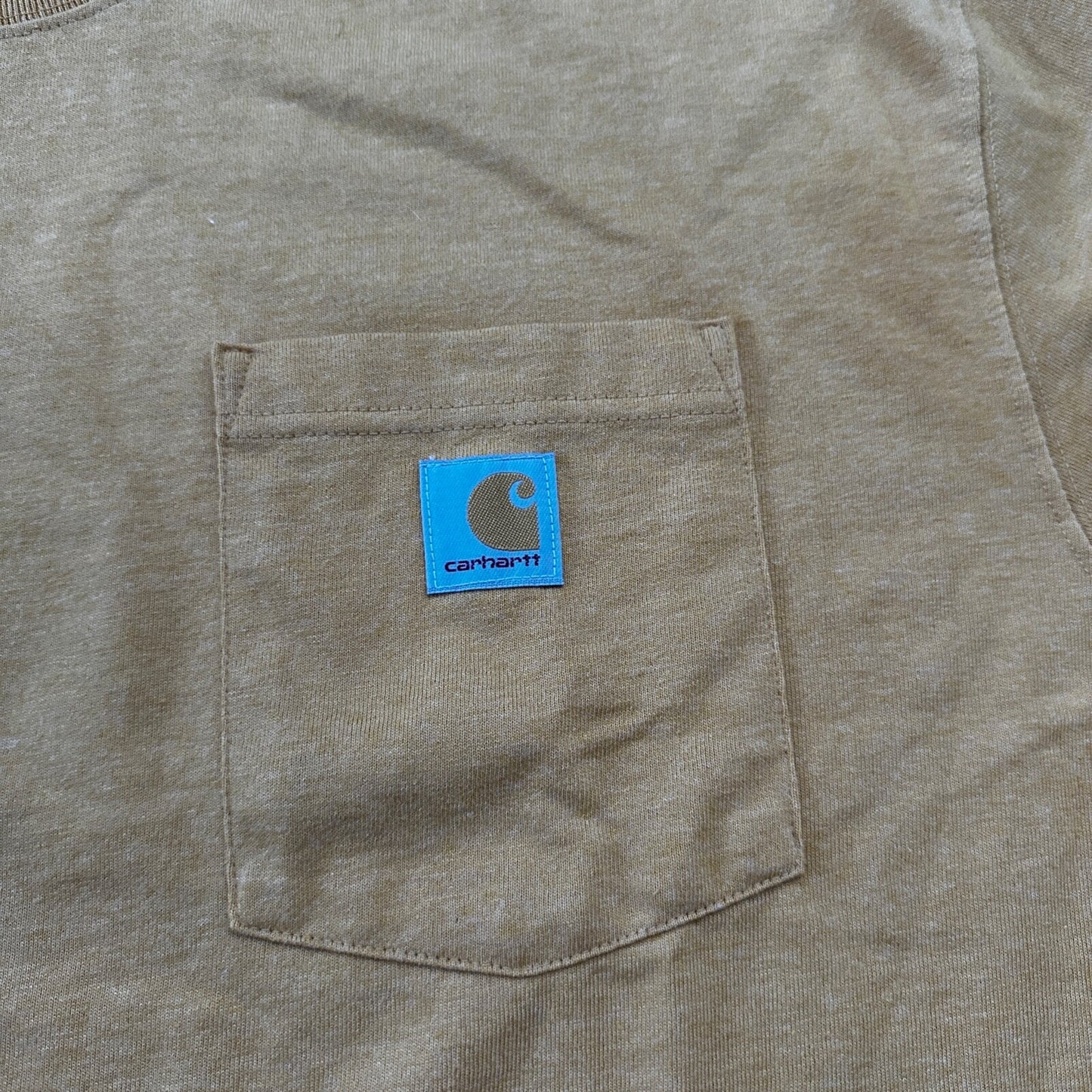 Carhartt T Shirt Original Fit XL K87 Y12 Gold Heather Chest Pocket Short Sleeve